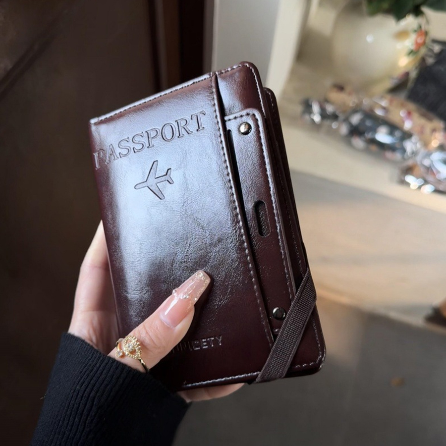 Passport Wallet Rfid - حافظة جواز سفر ومحفظة متعددة الوظائف،