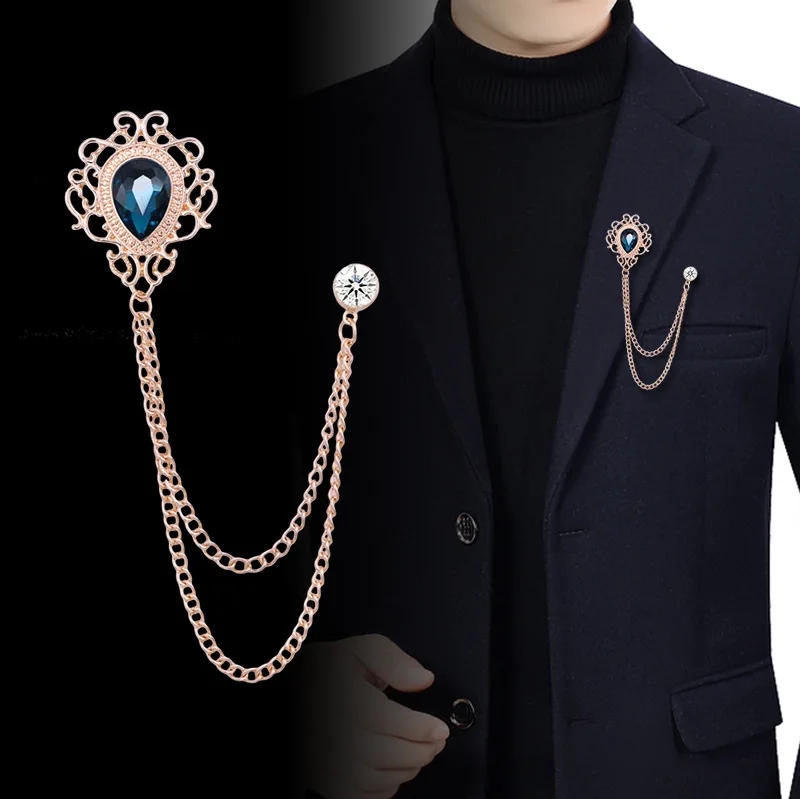 Men Accessories For Suit - جديد خمر شرابة سلسلة حجر الراين