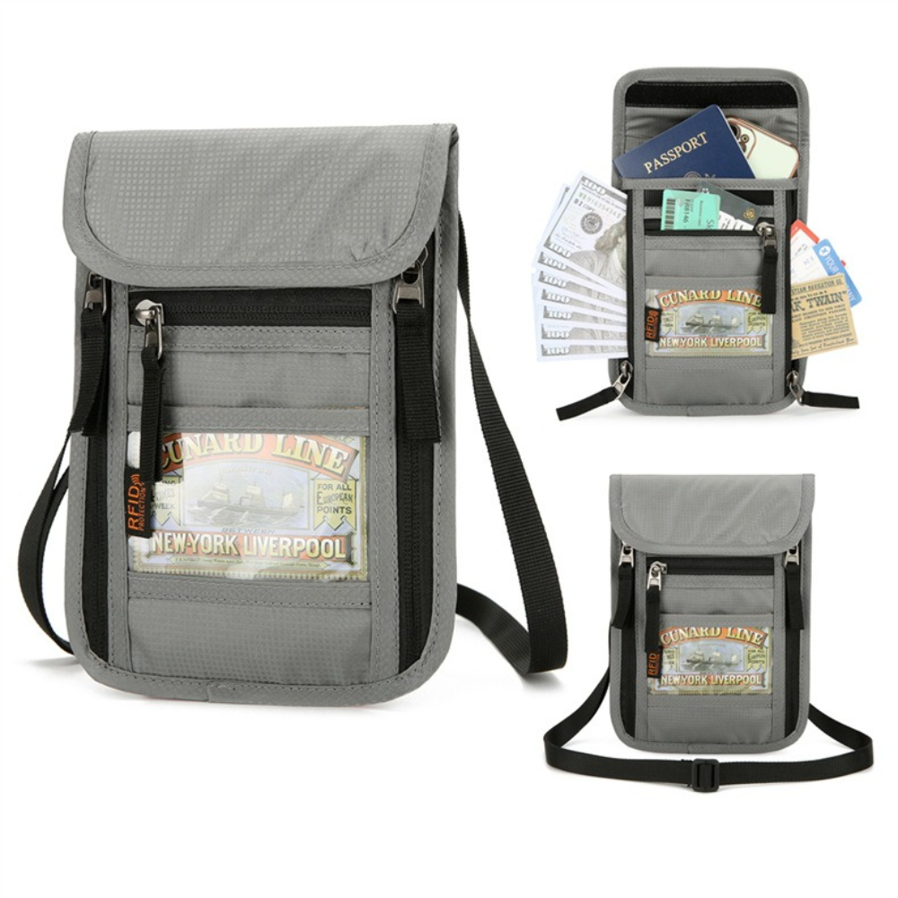 Passport Wallet Rfid - حافظة جواز سفر للسفر مع حزام