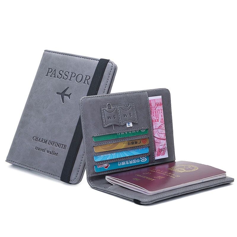 شريط مطاطي غطاء جواز سفر جلدي  - مراجعة Passport Wallet Rfid وسعره