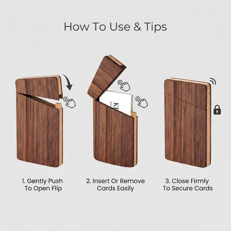 حامل بطاقات أعمال خشبي محمول،  - مراجعة Men'S Accessories Holder وسعره